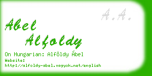 abel alfoldy business card
